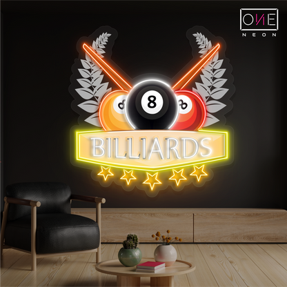 Enseigne LED néon décorative de billard Champion