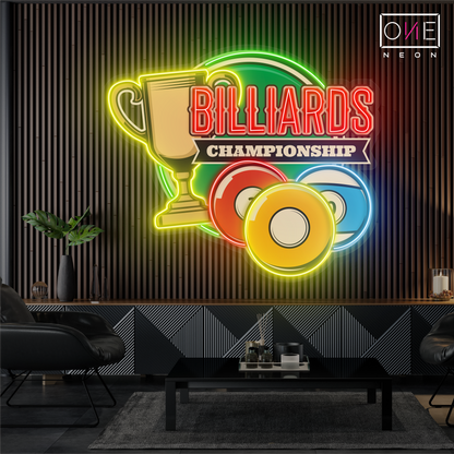 Enseigne Néon LED "Championnat de Billard"