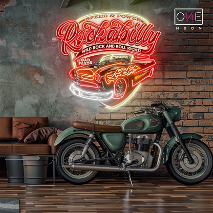 Enseigne néon LED à motif Rockabilly