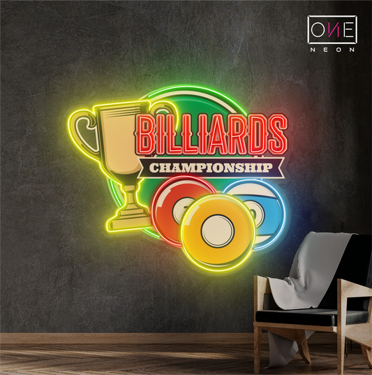 Enseigne Néon LED "Championnat de Billard"