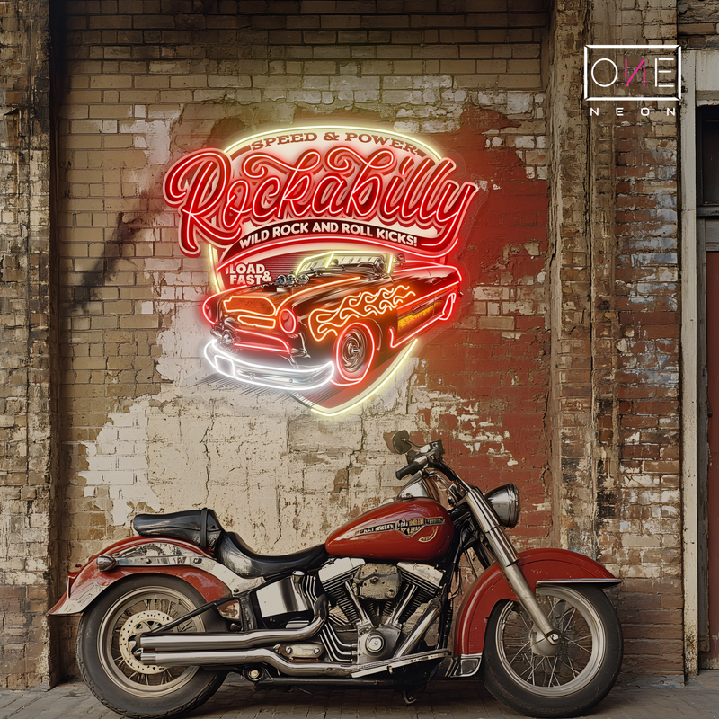 Enseigne néon LED à motif Rockabilly