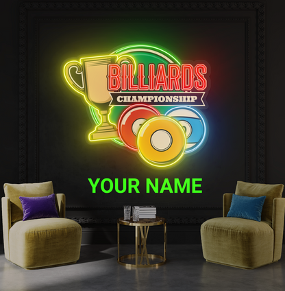 Enseigne Néon LED "Championnat de Billard"