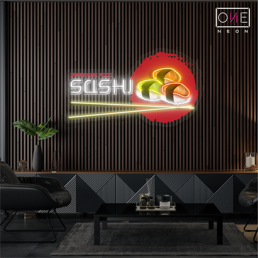 Enseigne néon LED Sushi et œuvres d'art japonaises
