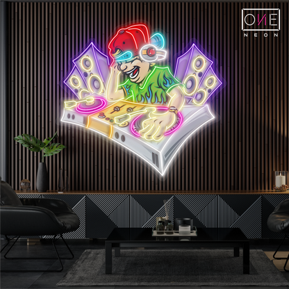 Enseigne néon LED Vibe Master DJ Artwork
