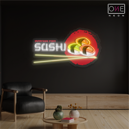 Enseigne néon LED Sushi et œuvres d'art japonaises