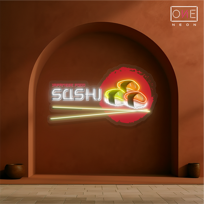 Enseigne néon LED Sushi et œuvres d'art japonaises