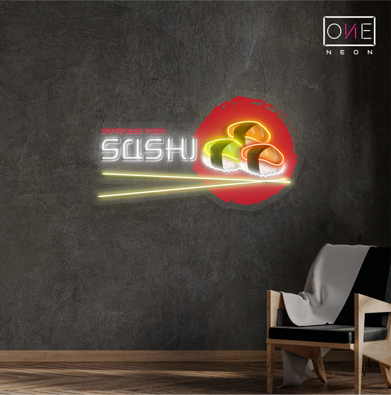 Enseigne néon LED Sushi et œuvres d'art japonaises