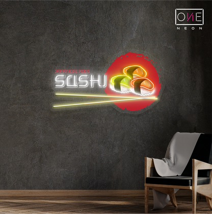 Enseigne néon LED Sushi et œuvres d'art japonaises