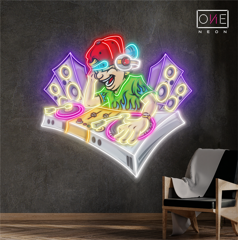 Enseigne néon LED Vibe Master DJ Artwork