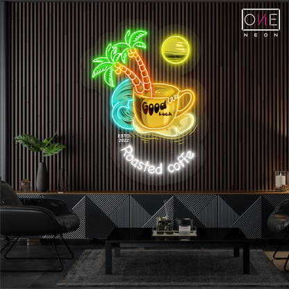 Enseigne néon LED artistique de café torréfié