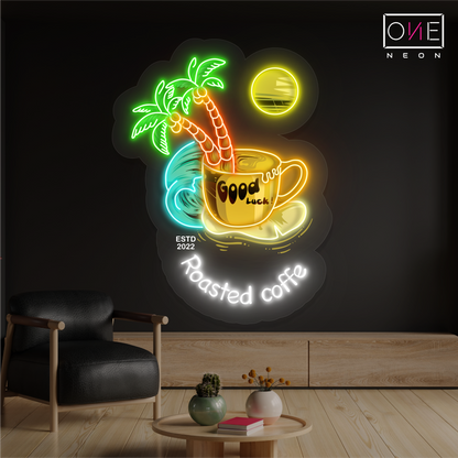 Enseigne néon LED artistique de café torréfié