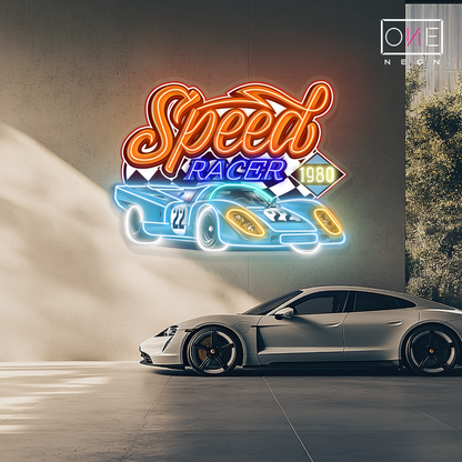Enseigne néon LED murale « Speed Racer »