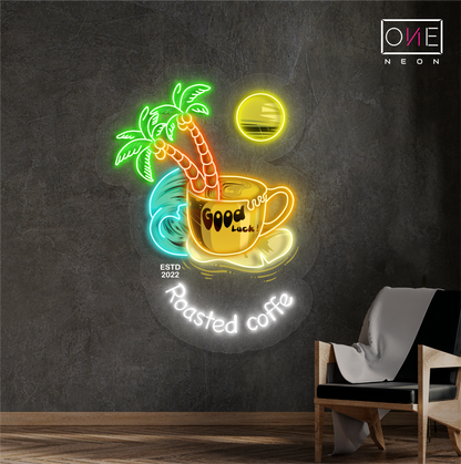 Enseigne néon LED artistique de café torréfié
