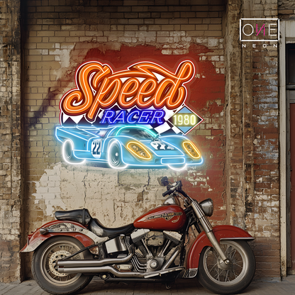 Enseigne néon LED murale « Speed Racer »