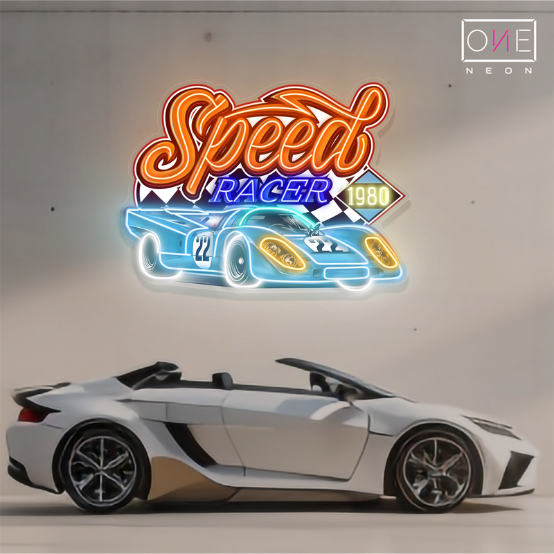 Enseigne néon LED murale « Speed Racer »