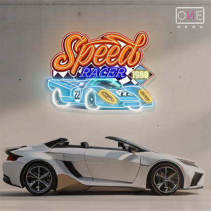 Enseigne néon LED murale « Speed Racer »