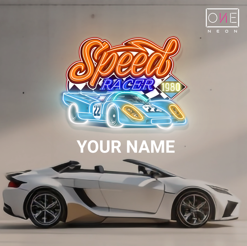 Enseigne néon LED murale « Speed Racer »