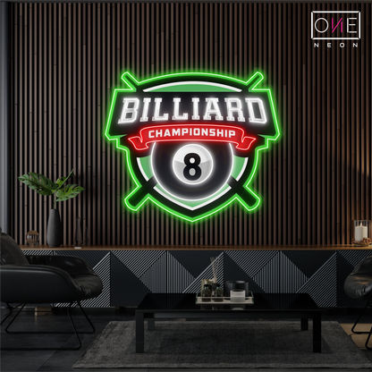 Enseigne lumineuse LED néon de billard 8 balles