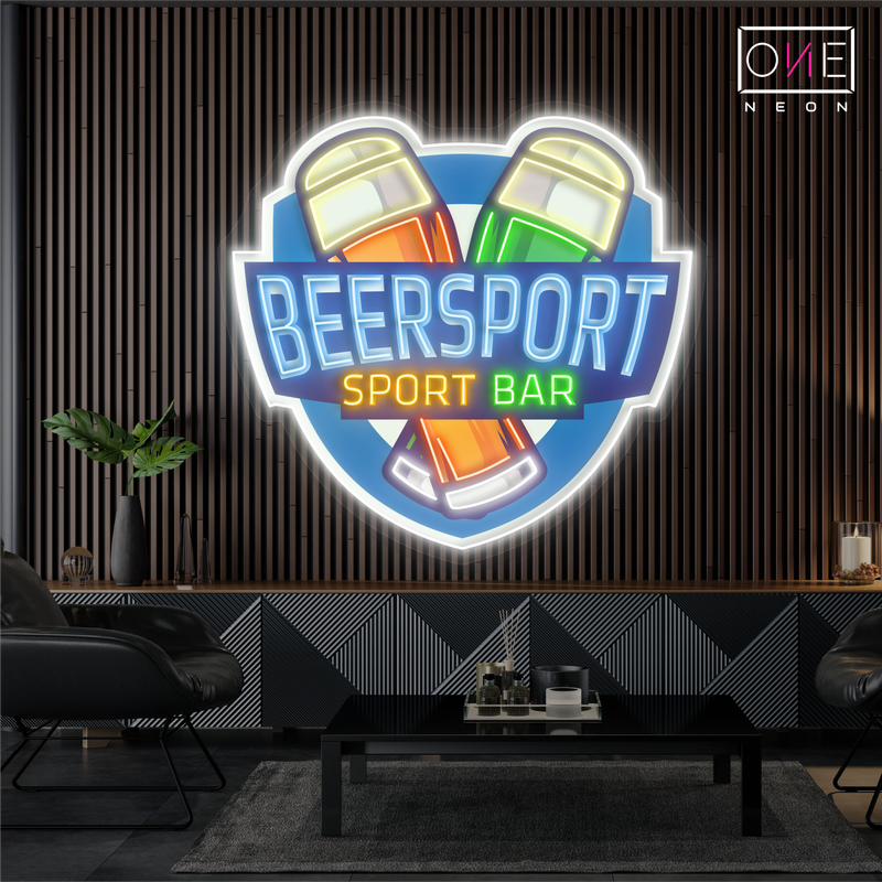 Enseigne néon LED murale lumineuse BeerSport Bar