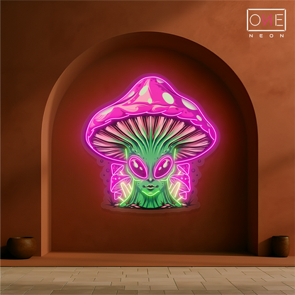 Enseigne néon LED "Reine Champignon Extraterrestre"