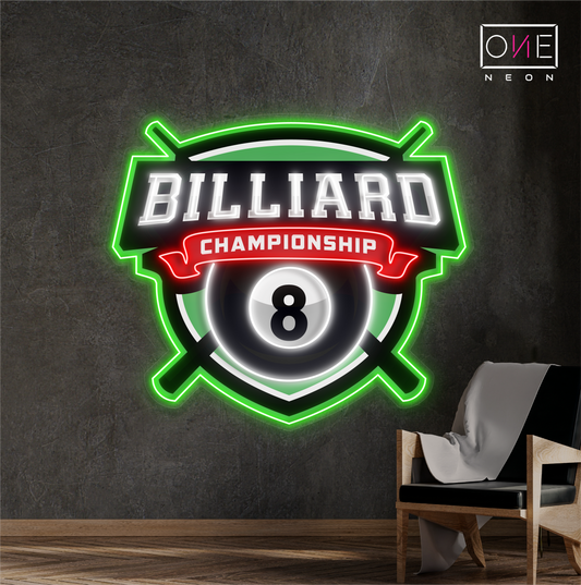 Enseigne lumineuse LED néon de billard 8 balles