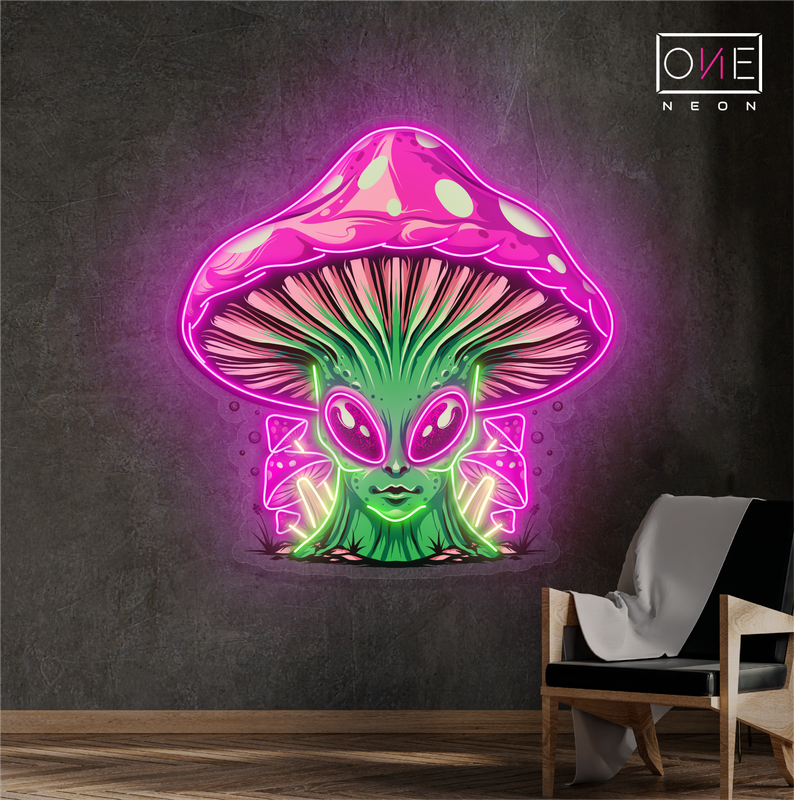 Enseigne néon LED "Reine Champignon Extraterrestre"