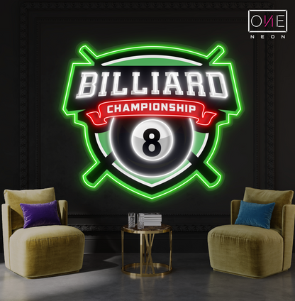 Enseigne lumineuse LED néon de billard 8 balles