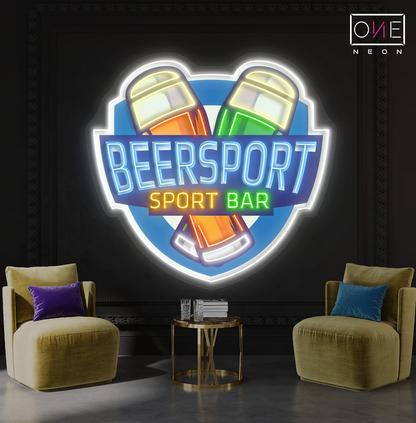 Enseigne néon LED murale lumineuse BeerSport Bar