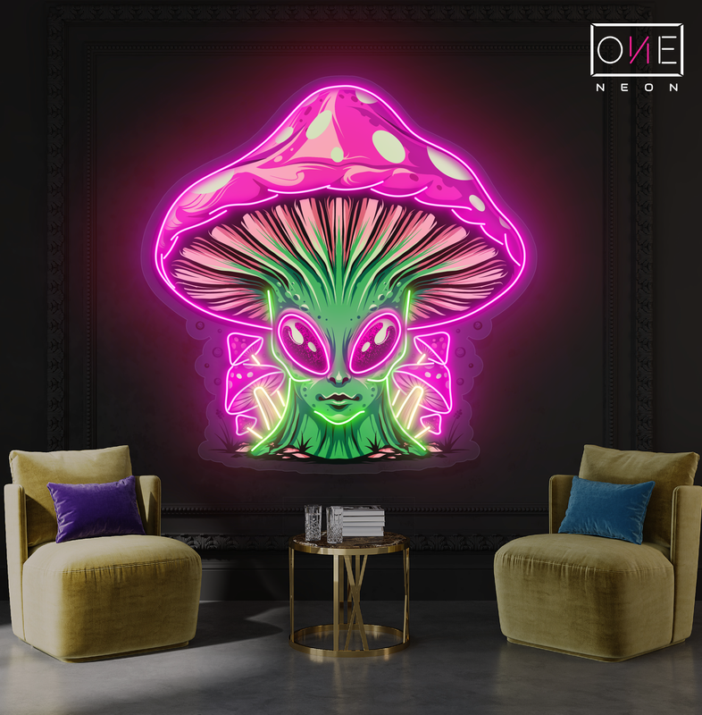 Enseigne néon LED "Reine Champignon Extraterrestre"