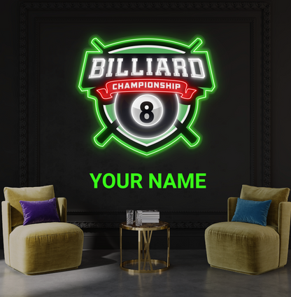 Enseigne lumineuse LED néon de billard 8 balles