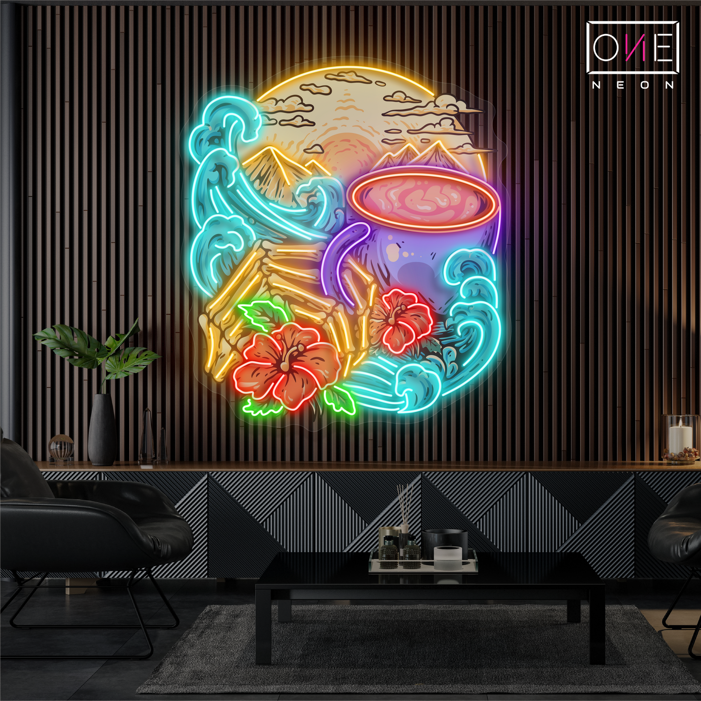 Enseigne néon LED artistique de café Island Breeze