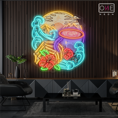 Enseigne néon LED artistique de café Island Breeze