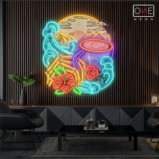 Enseigne néon LED artistique de café Island Breeze