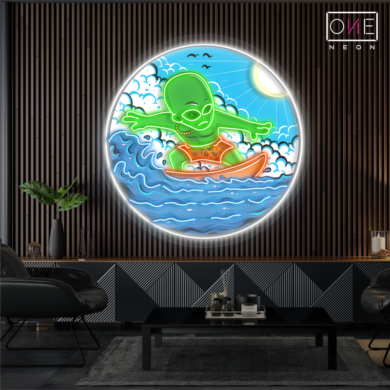 Enseigne néon LED "Alien Surfer"