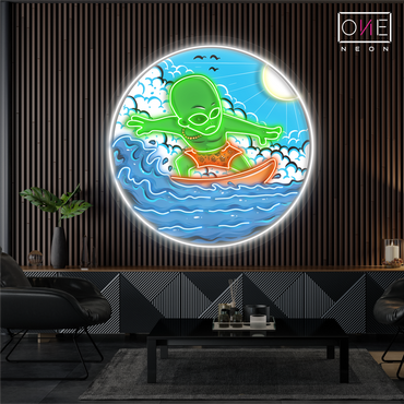 Enseigne néon LED "Alien Surfer"