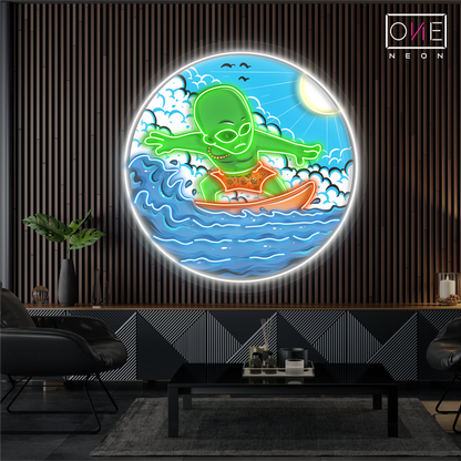 Enseigne néon LED "Alien Surfer"