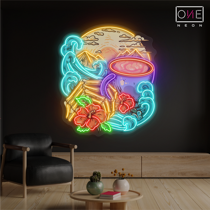 Enseigne néon LED artistique de café Island Breeze