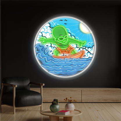 Enseigne néon LED "Alien Surfer"