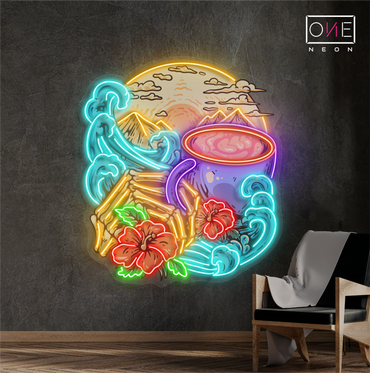 Enseigne néon LED artistique de café Island Breeze