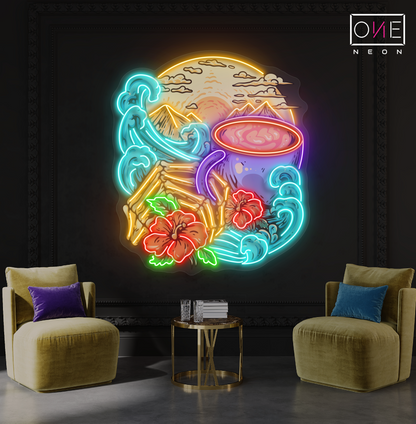 Enseigne néon LED artistique de café Island Breeze
