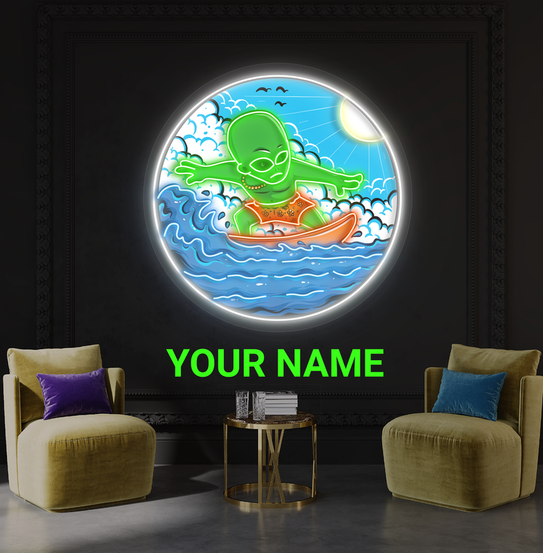 Enseigne néon LED "Alien Surfer"