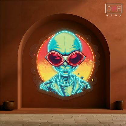 Enseigne néon LED artistique coucher de soleil alien