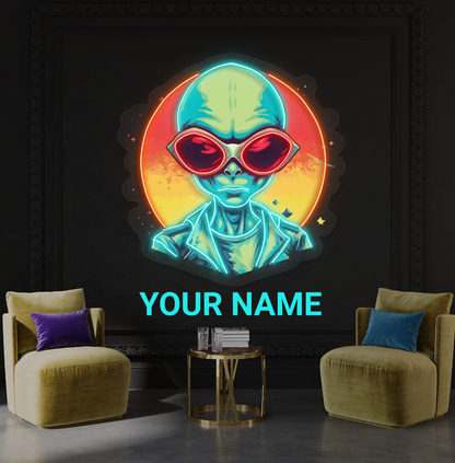 Enseigne néon LED artistique coucher de soleil alien