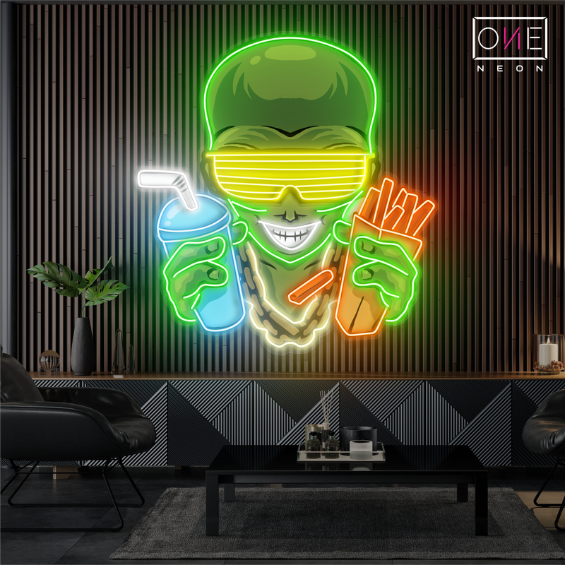 Enseigne néon LED "Alien Party Feast"