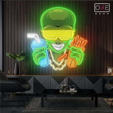 Enseigne néon LED "Alien Party Feast"