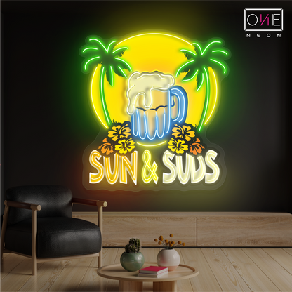 Enseigne néon LED Sun & Suds