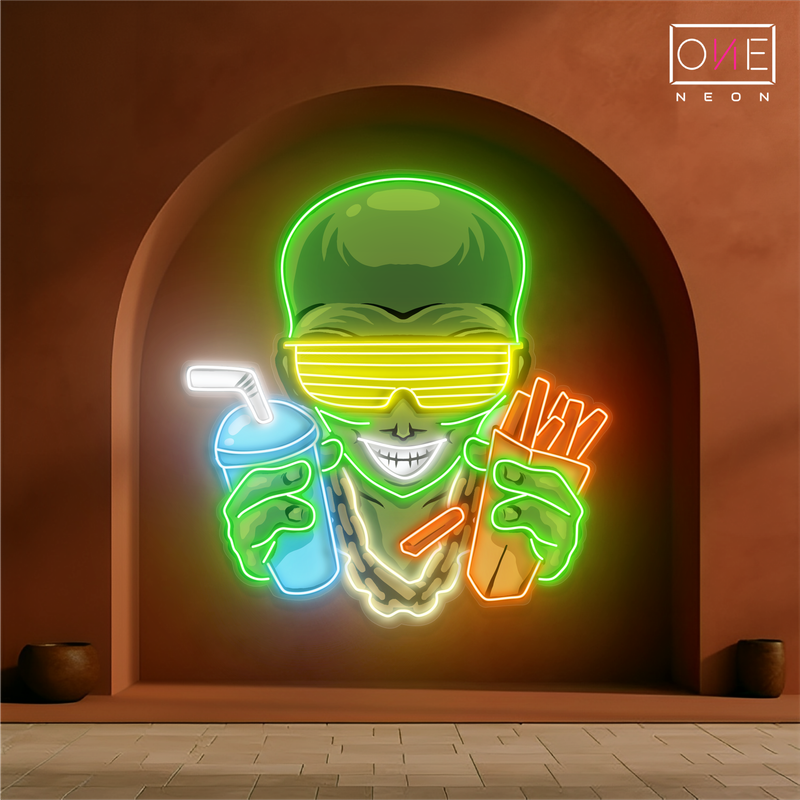 Enseigne néon LED "Alien Party Feast"