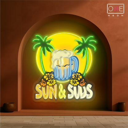 Enseigne néon LED Sun & Suds