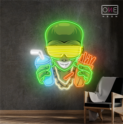 Enseigne néon LED "Alien Party Feast"