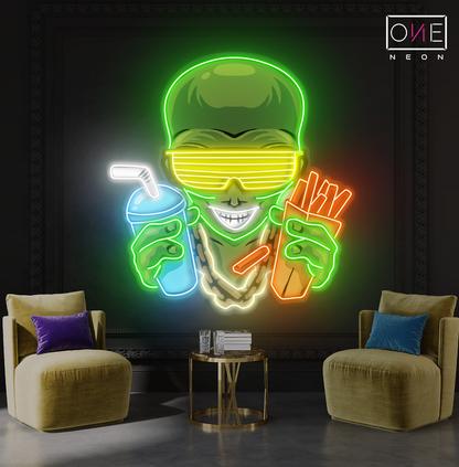 Enseigne néon LED "Alien Party Feast"